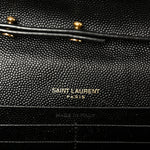 Grain De Poudre Matelasse Chevron Monogram Chain Wallet Black