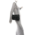Nappa Maxi Intreccio Padded Cassette Crossbody Bag Black