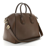 Shiny Lord Calfskin Medium Antigona Brown