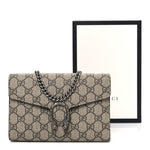 GG Supreme Monogram Mini Dionysus Chain Wallet Beige Taupe