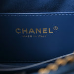 Washed Denim Quilted Mini Chanel 25 Handbag Blue