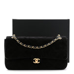 Suede Calfskin Small Souplissimo Maxi Flap Black