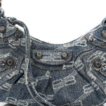 Denim BB Monogram Le Cagole Shoulder Bag XS Blue