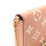 Empreinte Monogram Giant Felicie Pochette Chain Wallet Rose Trianon Creme