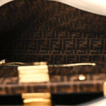 Vitello Seta Suede FF Mini Peekaboo Iconic Satchel  Uovo Sigaro Marrone