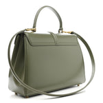 Satinated Calfskin Medium 16 Top Handle Bag Sage