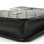 Aged Calfskin Small Charms Shopping Bag Black