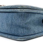 Denim Quilted Medium Boy Flap Blue