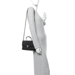 Caviar Quilted Medium Carry Me Top Handle Flap Black