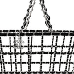 Brass Calfskin Large Grocery By Chanel Shopping Basket Silver
