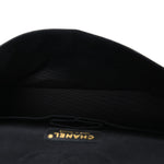Patent Quilted Sparkle Glitter Medium Double Flap Black