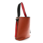 Shiny Smooth Calfskin Small Twisted Cabas Camel Brick