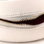 Shiny Goatskin Quilted Chanel 19 Round Clutch With Chain White