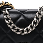 Lambskin Quilted Chanel 19 Wallet On Chain WOC Black