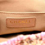 Wool Tweed Elegant Backpack Pink Brown