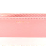 Lambskin Chevron Quilted Trendy CC Wallet On Chain WOC Pink