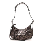 Metallic Agneau Arena Le Cagole Shoulder Bag XS Dark Bronze