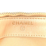 Metallic Caviar Quilted Small Clutch With Chain Gold