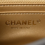 Lambskin Quilted Mini Rectangular Pearl Crush Flap Grey