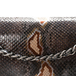Metallic Snakeskin Jumbo Double Flap Blue