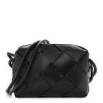 Lambskin Maxi Intrecciato Small Cassette Camera Bag Black