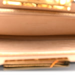 Calfskin Crocodile Embossed Knuckle Flat Clutch Black Gold
