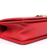 Caviar Quilted Medium Boy Flap Red