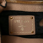 Vitello Phenix Embossed Logo Hobo Caramel