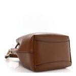 Smooth Shiny Calfskin Bon Bon Bucket Bag Dark Tan