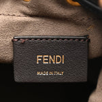 Shearling Vitello Dolce F is Fendi Macro FF 1974 Mini Mon Tresor Bucket Bag Tobacco Black