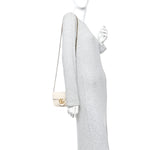 Calfskin Matelasse Super Mini GG Marmont Shoulder Bag White