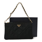 Re-Nylon Tessuto Impuntu Quilted Re-Edition 1995 Chaine Pouch Black