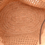 Raffia Calfskin Paulas Ibiza Balloon Ruffle Basket Tote Bag Natural Tan