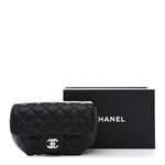 Calfskin Quilted CC Uniform Flap Belt Bag Black