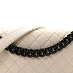 Calfskin Quilted Medium Boy Flap White