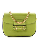Lizard Mini Horsebit 1955 Shoulder Bag Green