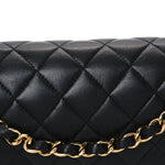 Lambskin Quilted Small Double Flap Black