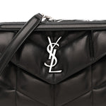 Lambskin Quilted Small Loulou Puffer Monogram Chain Satchel Black