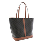 Triomphe Canvas Calfskin Medium Cabas Bag Tan