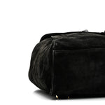 Suede CC Drawstring Backpack Black