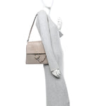 Calfskin Suede Medium Faye Shoulder Bag Motty Grey