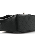 Lambskin Quilted Mini Rectangular Flap Black
