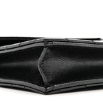 Grain De Poudre Matelasse Chevron Monogram Envelope Chain Wallet Black