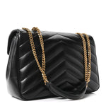 Lambskin Chevron Quilted Large LouLou Black