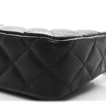 Caviar Quilted Purse With Chain Black