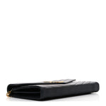 Grain De Poudre Matelasse Chevron Monogram Chain Wallet Black