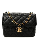 Lambskin Quilted Casino Chips Small Flap Black