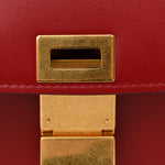 Box Calfskin Medium Classic Box Flap Bag Dark Brick