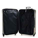 GG Supreme Monogram Textured Dollar Calfskin Web Large Savoy Trolley Suitcase Beige Blue