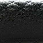 Grain De Poudre Textured Mixed Matelasse Large Triquilt Monogram Satchel Black